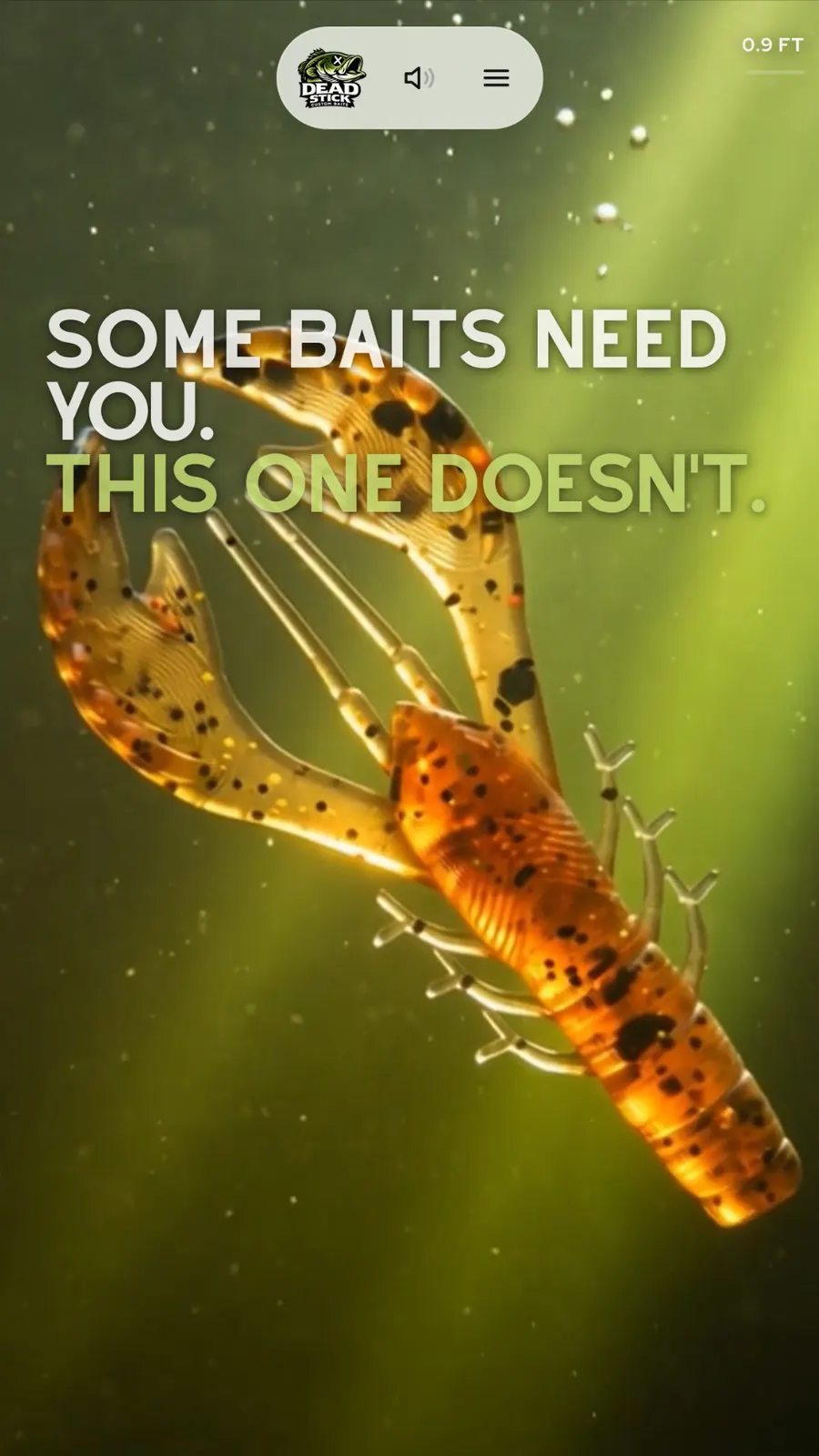 The same Dead Stick Baits page on a phone
